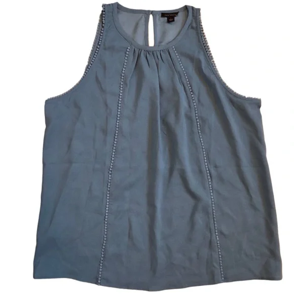 Ann Taylor Light Blue Beaded Tank Top - Picture 1 of 5